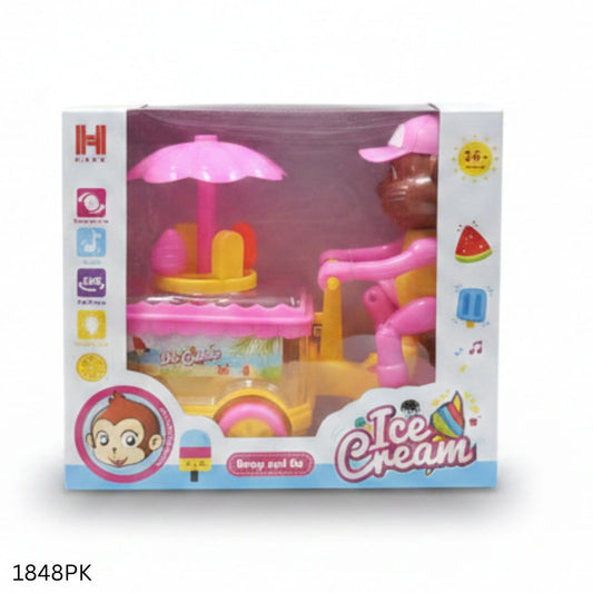 Cartoon Ice Cream Bicycle Van Toy for Children - Pink