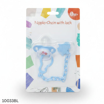 Cartoon Shape Pacifier With Clip - Blue