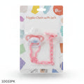 Cartoon Shape Pacifier With Clip - Pink