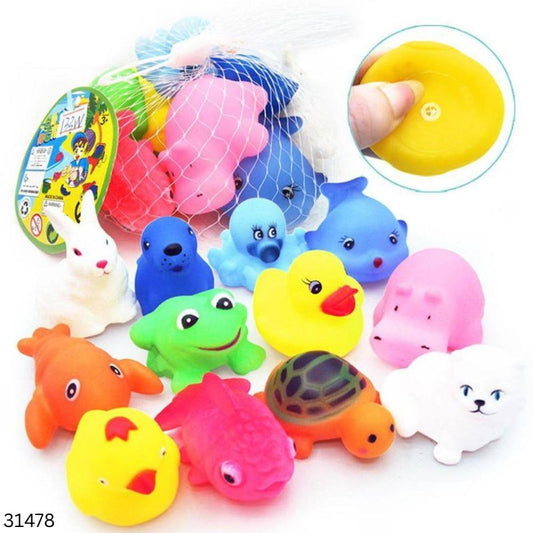 Cute Animal BPA Free Baby Bath Toy - 12pcs