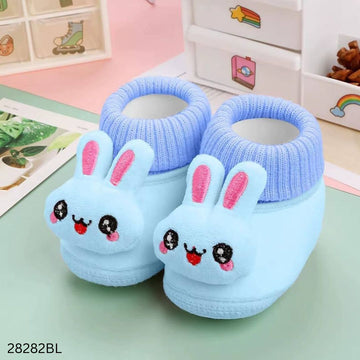Cute Bunny Design Baby Soft Shoes - Blue