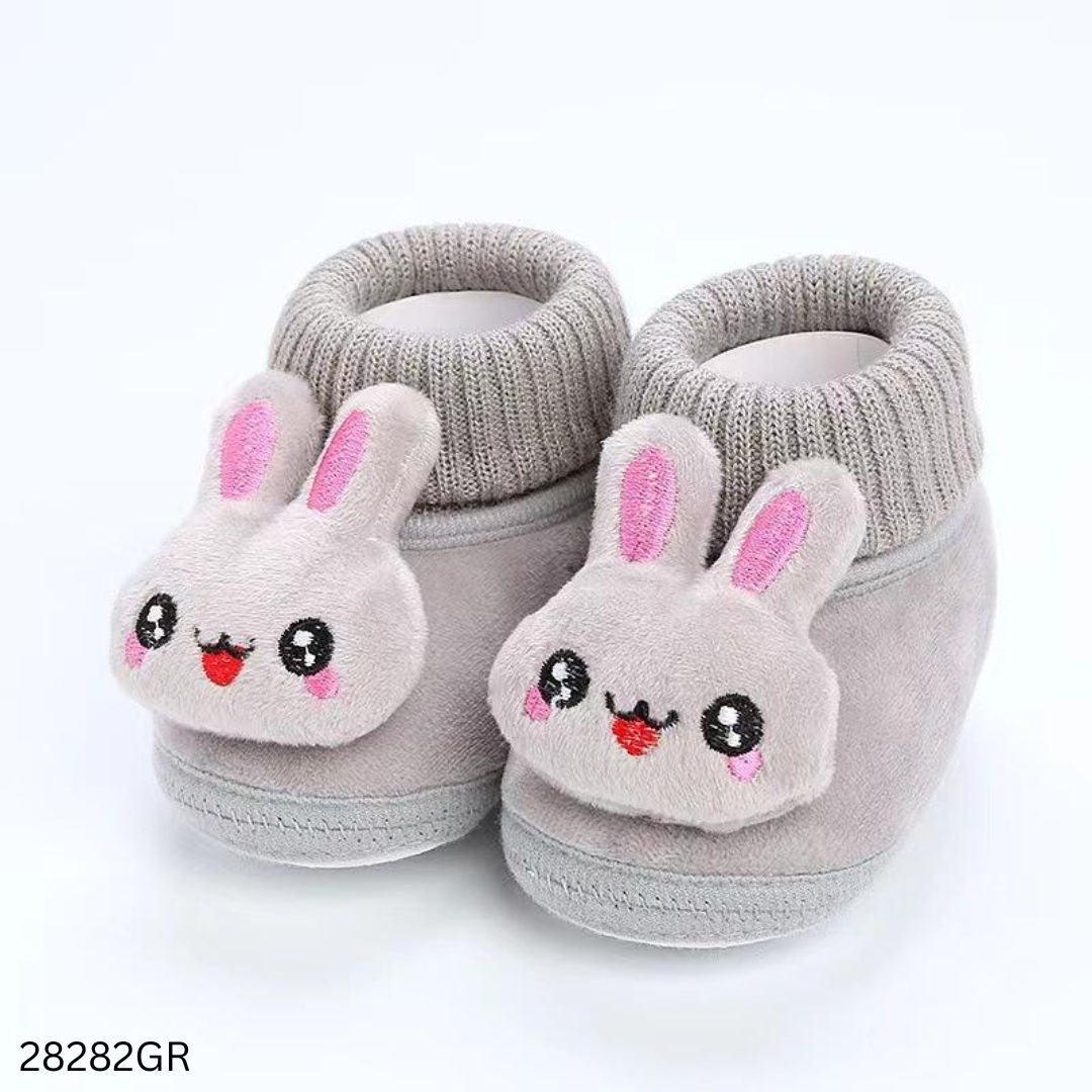 Cute Bunny Design Baby Soft Shoes - Gray