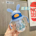 Cute Rabbit Baby Mum Pot With Straw 350ml - Blue