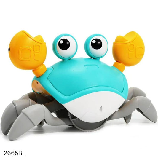Cute Sensing Crawling Crab Music Toy - Blue