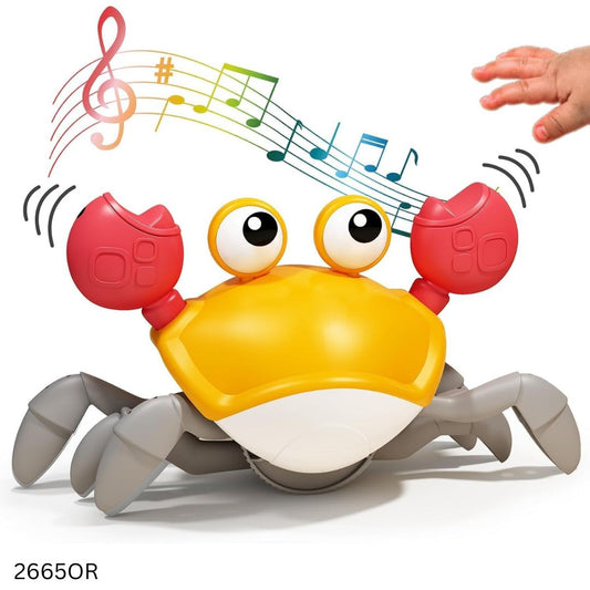 Cute Sensing Crawling Crab Music Toy - Orange