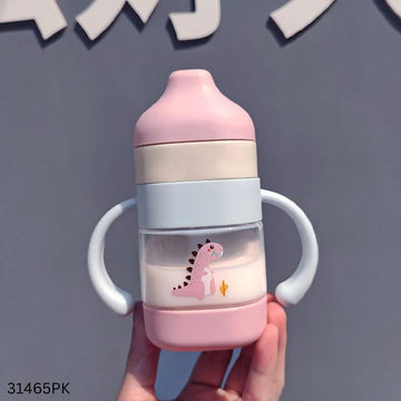 Dino Baby Water Bottle With Handle 220ml - Pink