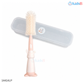 Dr Gym Silicone Baby Feeding Bottle, Feeder & Nipple Cleaning Brush Set - Light Pink