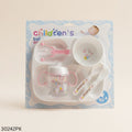 Baby Feeding Set with Bowl Spoon Fork & Cup - Pink