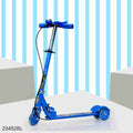 Foldable 3 Wheels Kick Scooter With LED Light & Bell - Blue