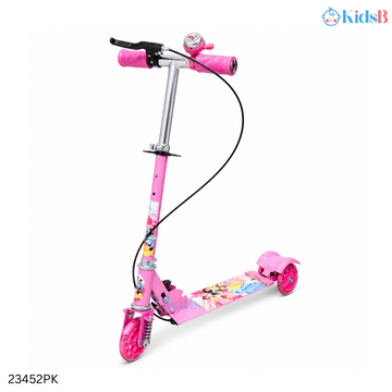 Foldable Kids Scooter with Adjustable Handlebar & Hand Brake – Pink (China)