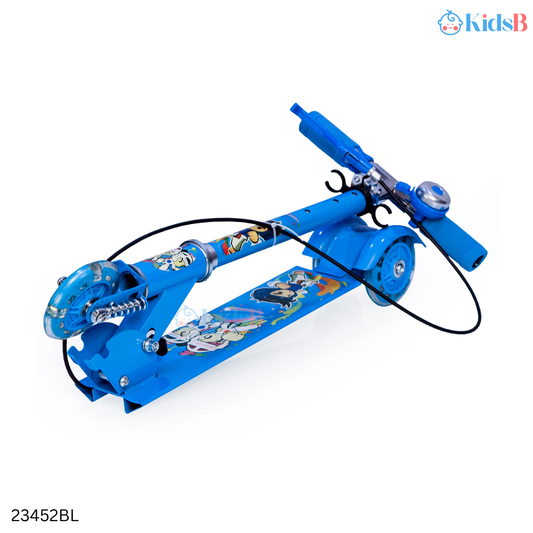 Foldable Kids Scooter with Adjustable Handlebar & Hand Brake – Blue (China)