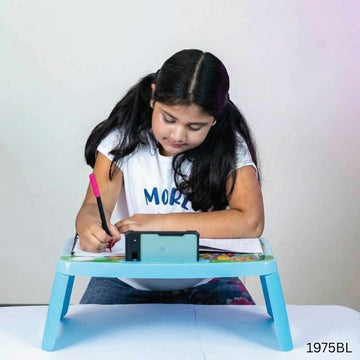 Folding Baby Reading & Writing Portable Desk With Storage - Blue
