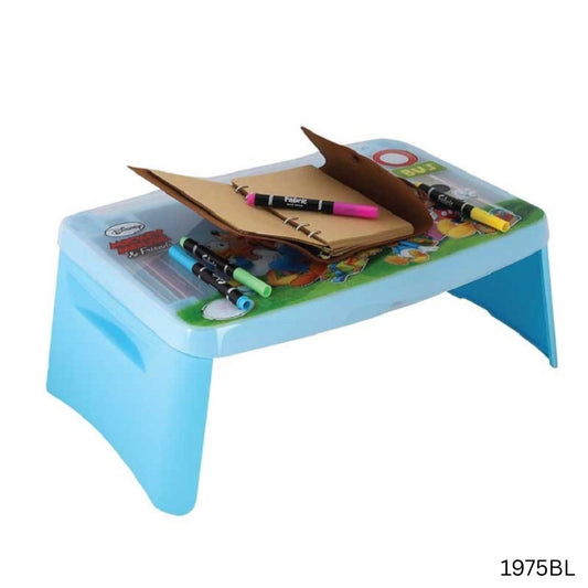 Folding Baby Reading & Writing Portable Desk With Storage - Blue
