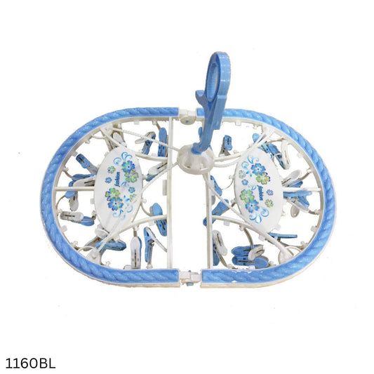 Folding Cloth Clip Hanger - 28pcs - Blue