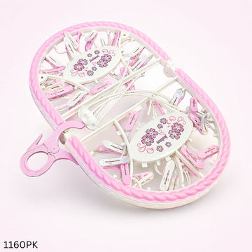 Folding Cloth Clip Hanger - 28pcs - Pink