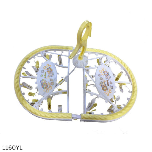 Folding Cloth Clip Hanger - 28pcs - Yellow