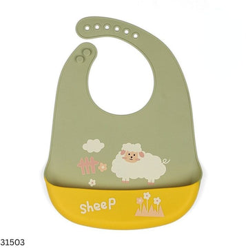 Food Grade Waterproof Silicone Tray Bibs - Sheep