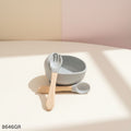 Food Grade Silicone Bowl & Spoon set - Gray