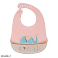 Food Grade Waterproof Silicone Tray Bibs - Elephant