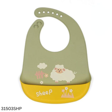 Food Grade Waterproof Silicone Tray Bibs - Sheep