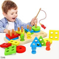 Geometric Shapes Fishing Game Wooden Puzzles