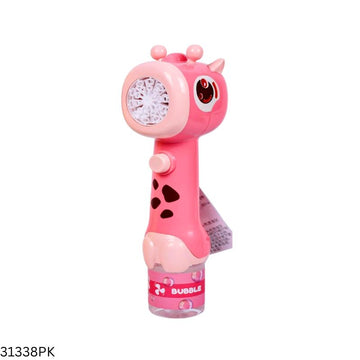 Kids Automatic Giraffe Bubble Gun Toy - Pink