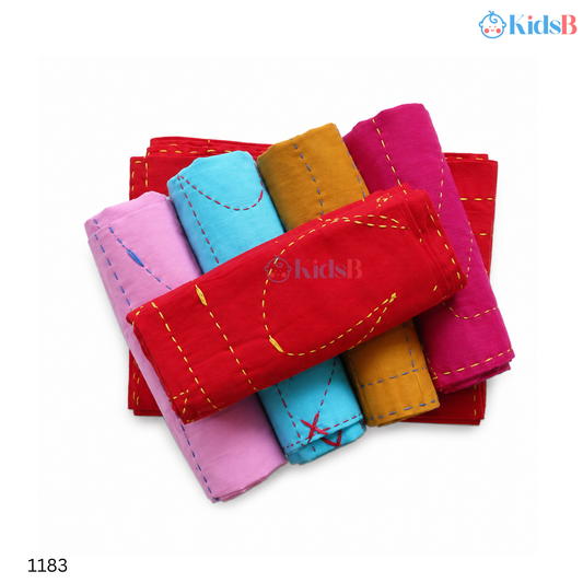 Handcrafted Baby Cotton Nakshi Katha Multicolor-1 Pc 37 × 32 Inch