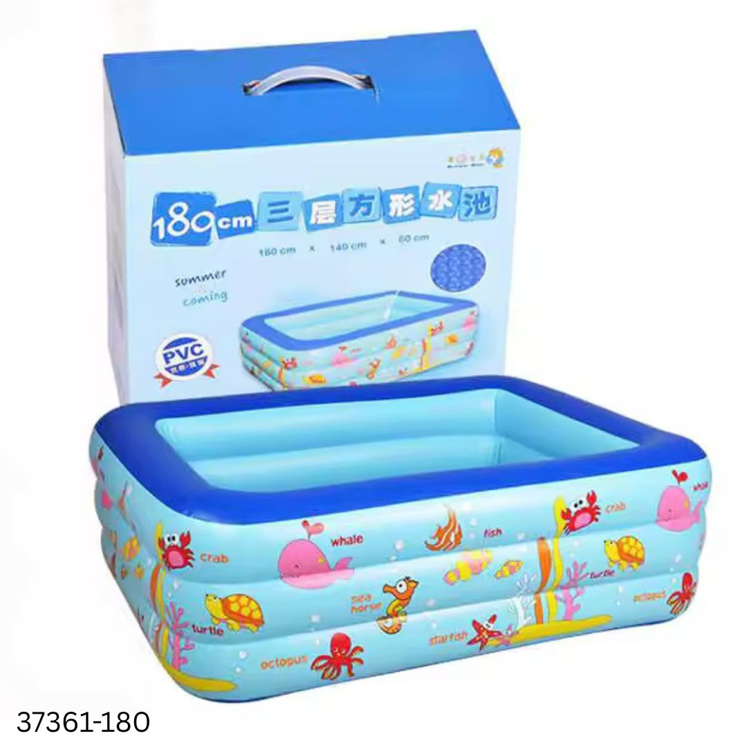 Inflatable PVC Baby Square Swimming Pool - 180cm