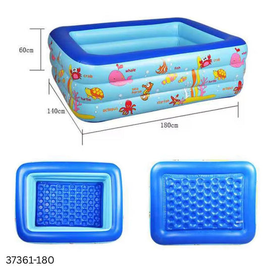 Inflatable PVC Baby Square Swimming Pool - 180cm