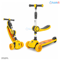 Kids 3-in-1 Foldable Scooter with Seat & LED Flash Wheels – Yellow