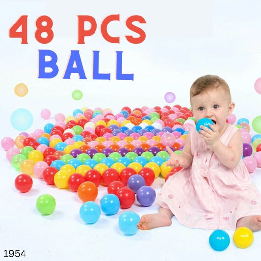 Kids Plastic Multicolour Ball Set - 48pcs