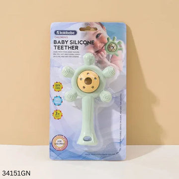 Kokibebe Baby Silicone Rattle Teether - Green