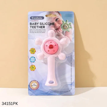 Kokibebe Baby Silicone Rattle Teether - Pink