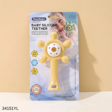 Kokibebe Baby Silicone Rattle Teether - Yellow