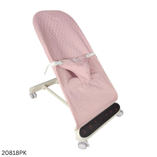 LED Musical Baby Bouncer Chair with Wheels - Pink