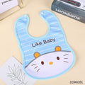 Like Baby Cartoon Design Baby Eating Bib - Blue