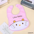 Like Baby Cartoon Design Baby Eating Bib - Pink