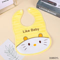 Like Baby Cartoon Design Baby Eating Bib - Yellow