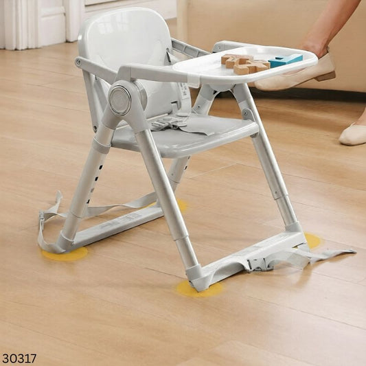 Metal Frame Baby Feeding High Chair with Tray & Safety Belt