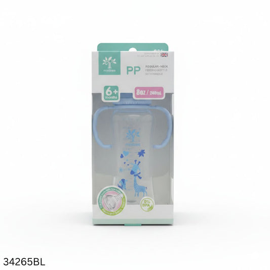 Minitree Plastic Feeding Bottle With Handle 240ml - Blue