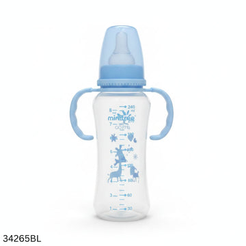 Minitree Plastic Feeding Bottle With Handle 240ml - Blue