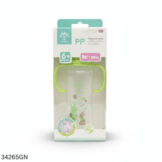 Minitree Plastic Feeding Bottle With Handle 240ml - Green