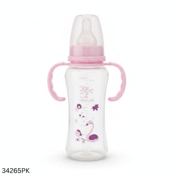 Minitree Plastic Feeding Bottle With Handle 240ml - Pink