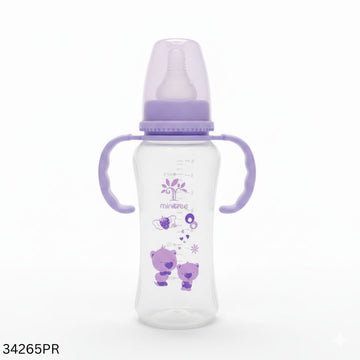 Minitree Plastic Feeding Bottle With Handle 240ml - Purple