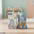 Momeasy Baby Water Bottle With Straw & Shoulder Strap 360ml - Blue