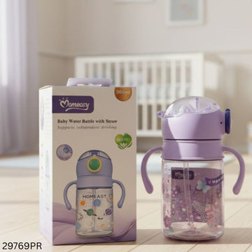 Momeasy Baby Water Bottle With Straw 360ml - Purple