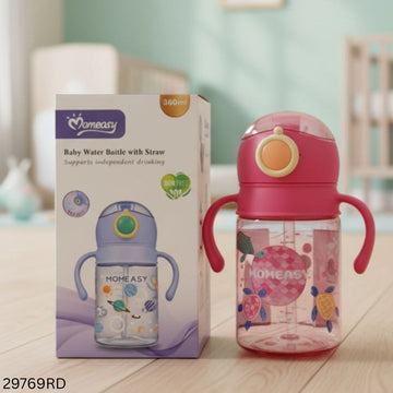 Momeasy Baby Water Bottle With Straw 360ml - Red