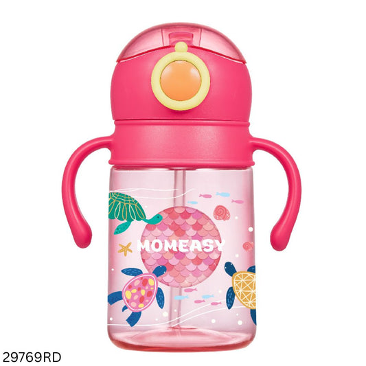 Momeasy Baby Water Bottle With Straw 360ml - Red