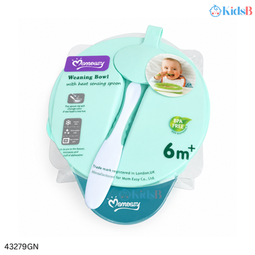 Momeasy Baby Weaning Bowl with Heat Sensing Spoon BPA-Free - Green