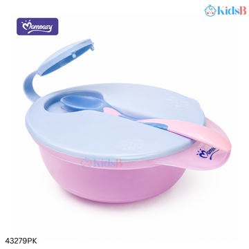 Momeasy Baby Weaning Bowl with Heat Sensing Spoon BPA-Free - Pink